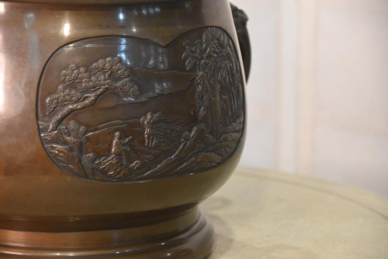 Japanese Cast Bronze Brazier Hibachi - Image 8