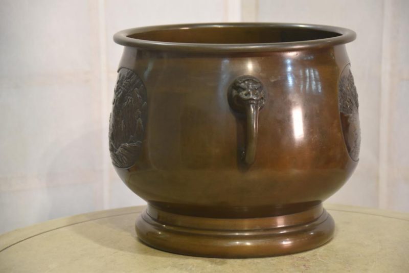 Japanese Cast Bronze Brazier Hibachi - Image 5