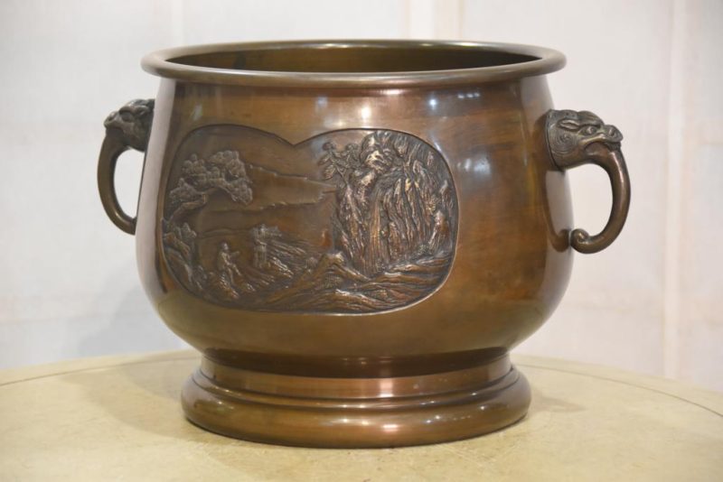 Japanese Cast Bronze Brazier Hibachi - Image 2