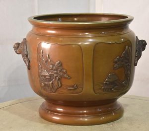 Japanese Cast Bronze Brazier Hibachi