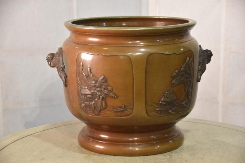 Japanese Cast Bronze Brazier Hibachi