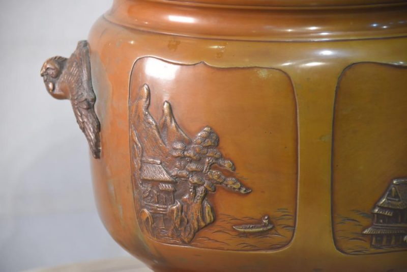 Japanese Cast Bronze Brazier Hibachi - Image 2