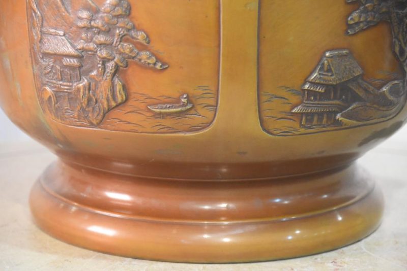 Japanese Cast Bronze Brazier Hibachi - Image 9