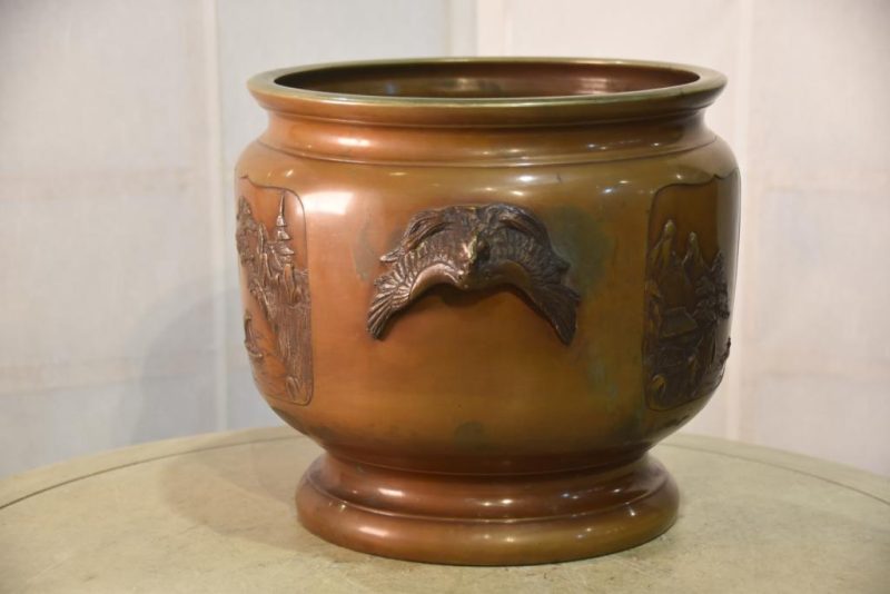Japanese Cast Bronze Brazier Hibachi - Image 8