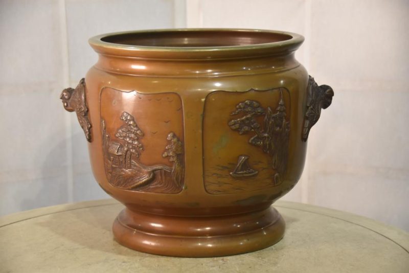Japanese Cast Bronze Brazier Hibachi - Image 7