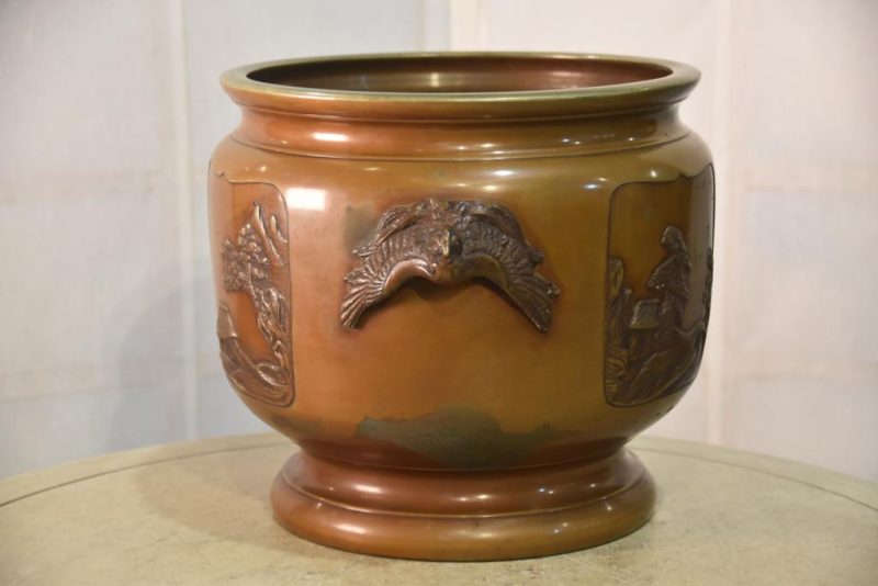 Japanese Cast Bronze Brazier Hibachi - Image 6