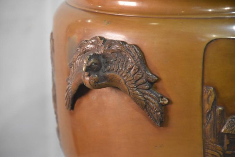 Japanese Cast Bronze Brazier Hibachi - Image 5