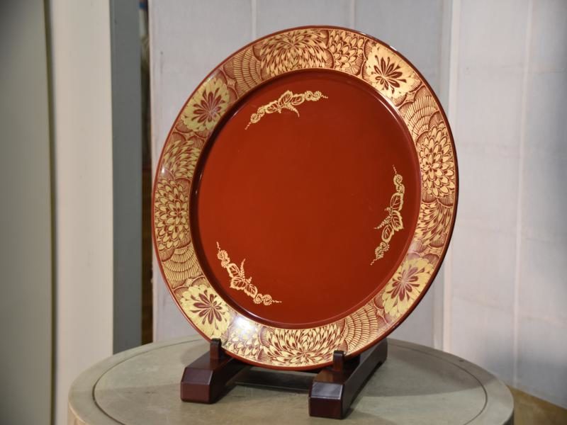 Japanese Red Lacquer Plate/Tray - Image 6