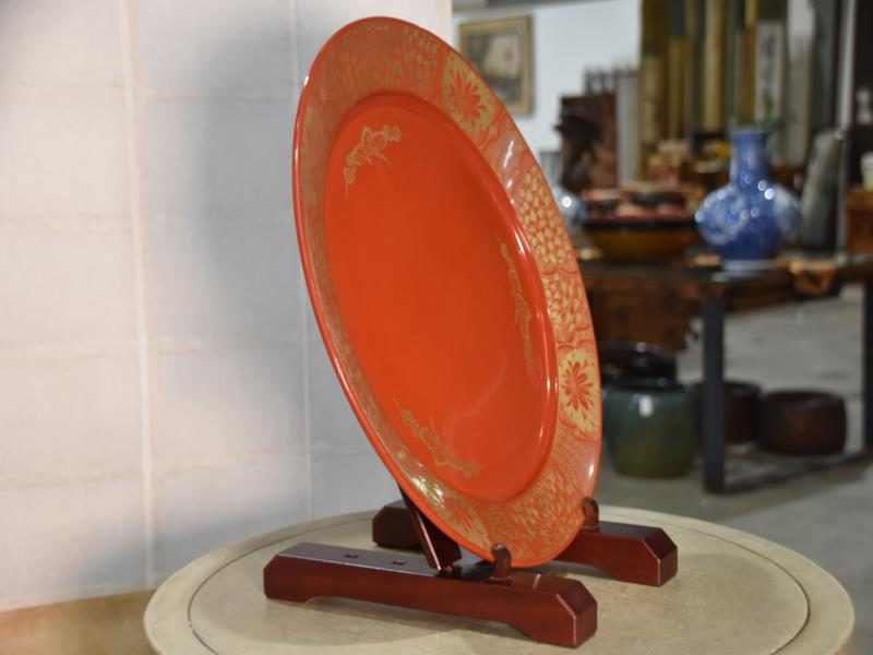 Japanese Red Lacquer Plate/Tray - Image 5