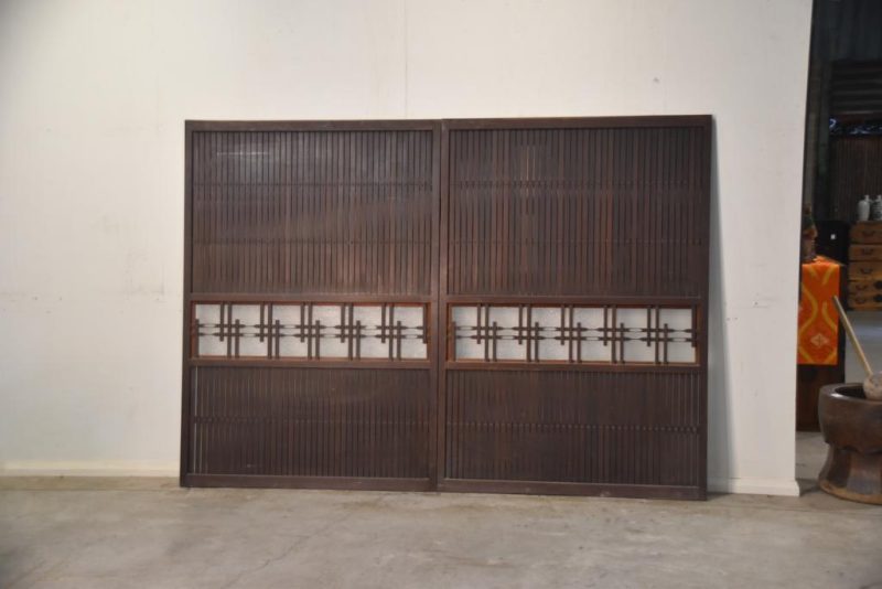 Pair of Japanese Antique Slatted Sliding Doors