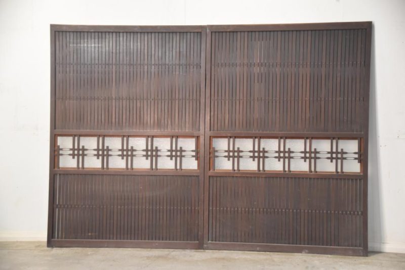 Pair of Japanese Antique Slatted Sliding Doors - Image 2
