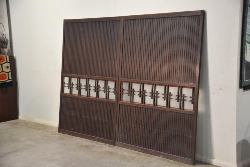 Pair of Japanese Antique Slatted Sliding Doors - Image 6