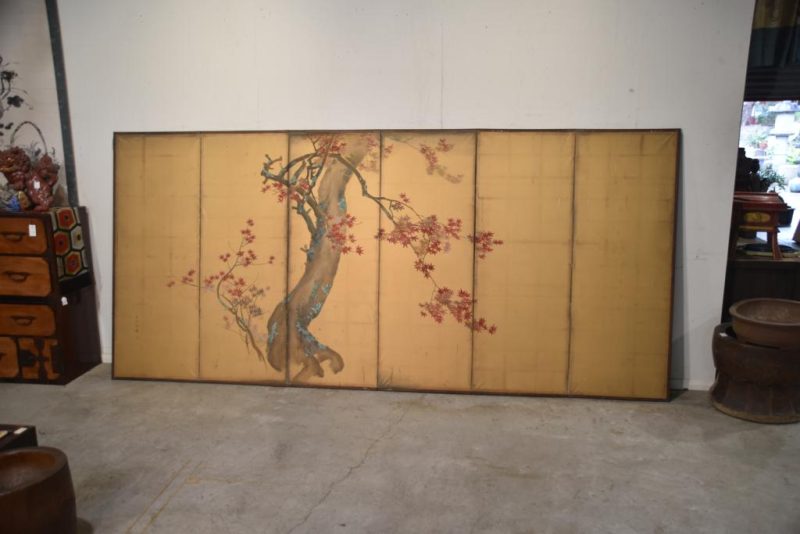 Japanese Maple on Gold Screen Width 3700 mm's