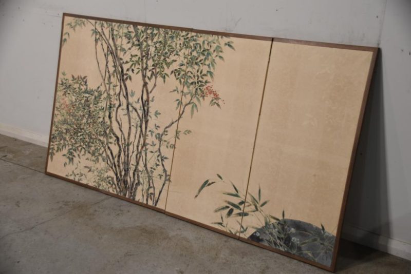 Nandina and Bamboo Grass 4 Panel Screen Width: 1800mm - Image 3