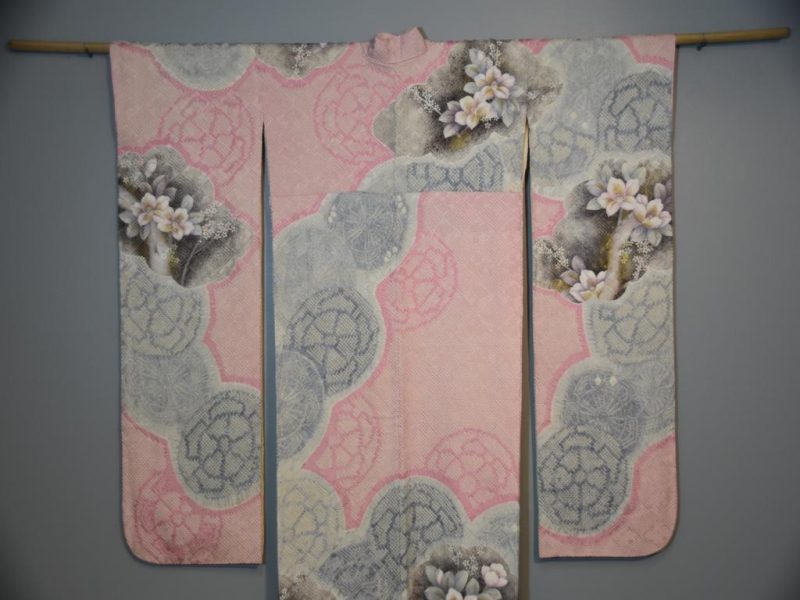 Shibori Furisode Vintage Silk Kimono - Image 9