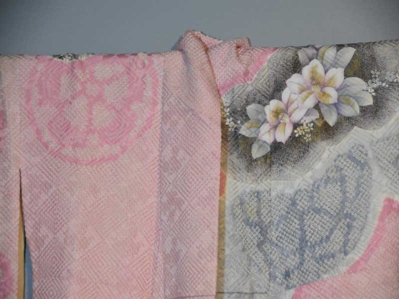 Shibori Furisode Vintage Silk Kimono - Image 4