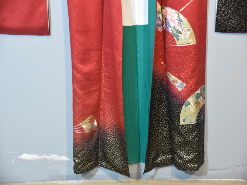 Japanese Red Silk Furisode Kimono - Image 7