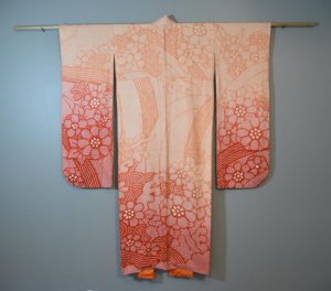 Japanese Shibori  Kimono in the Furisode Style