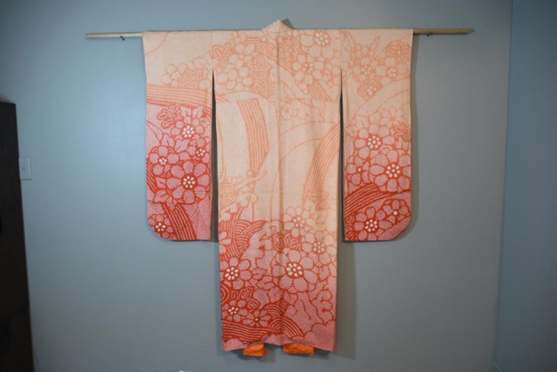 Japanese Shibori  Kimono in the Furisode Style