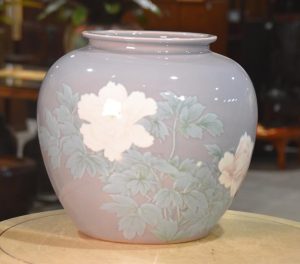 Large Peony Ceramic Vase.