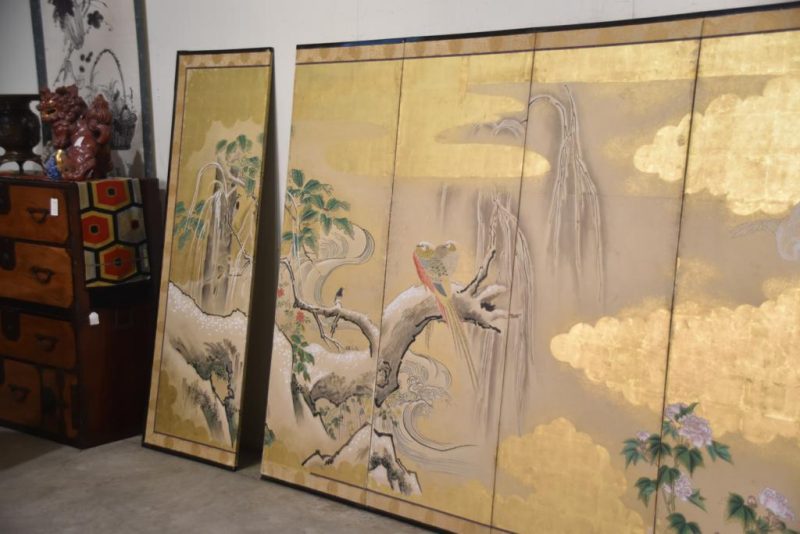 Japanese Kano School Byobu 6 Panel Antique Screen - Image 15