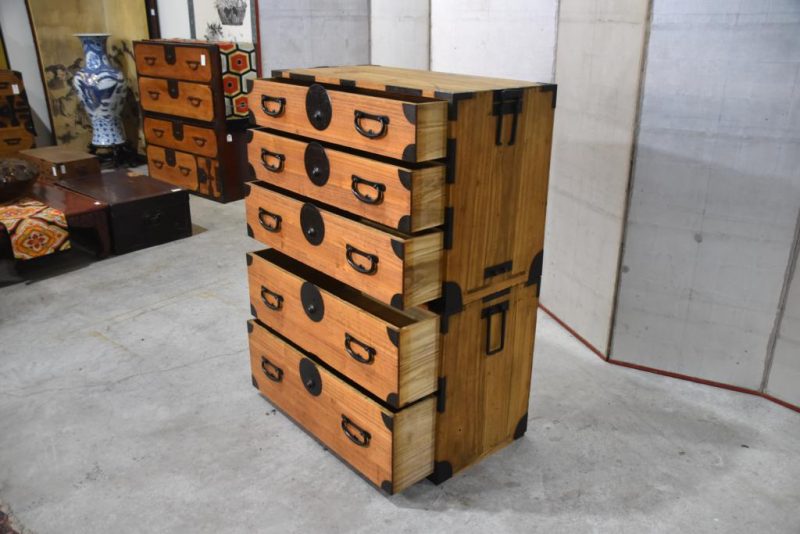Antique Clothing Chest 2 Sections Width:880mm - Image 9
