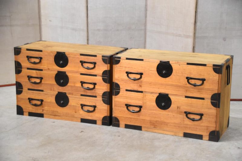 Antique Clothing Chest 2 Sections Width:880mm - Image 14