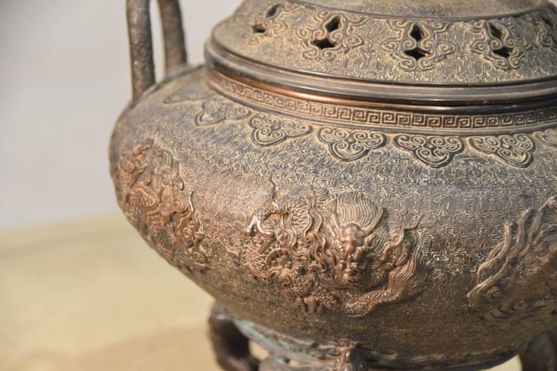 Japanese Bronze Incense Burner - Image 9