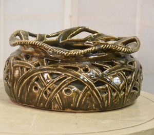 Japanese Pottery Woven Basket