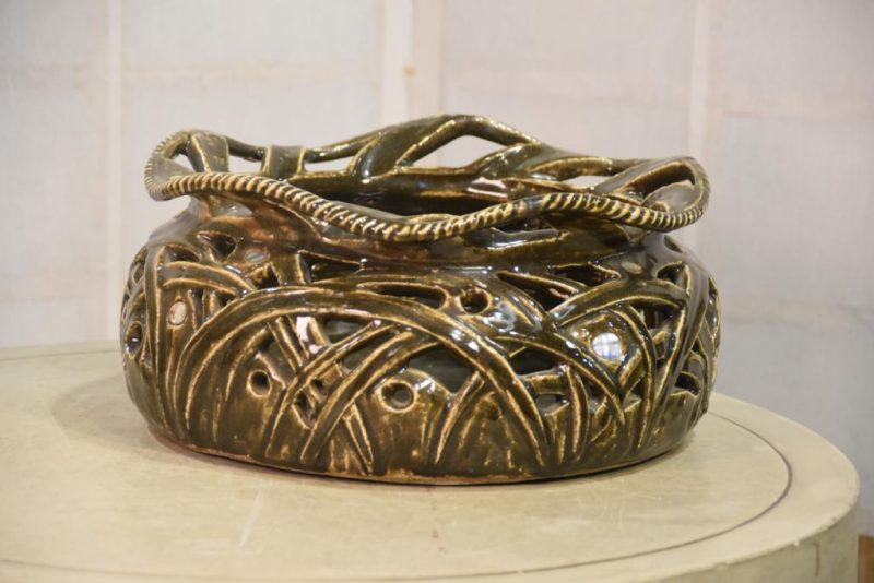 Japanese Pottery Woven Basket