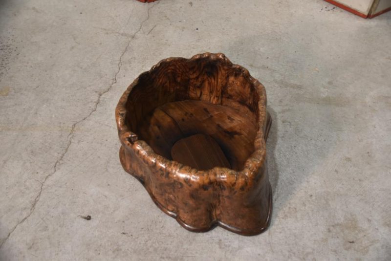 Japanese Burled Elm Hibachi Planter - Image 4