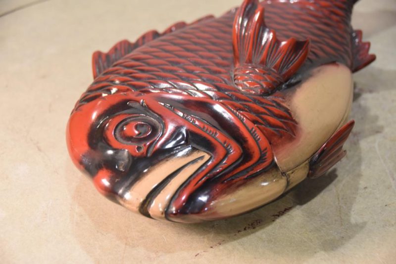 Vintage Lacquered Fish Lidded Container - Image 9