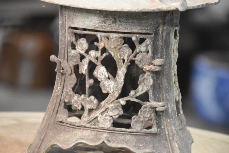 Japanese Cast Bronze Hanging Lantern - Image 2
