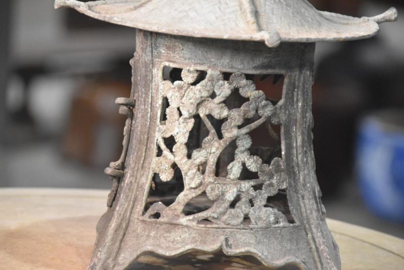 Japanese Cast Bronze Hanging Lantern - Image 5