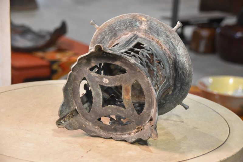Japanese Cast Bronze Hanging Lantern - Image 9