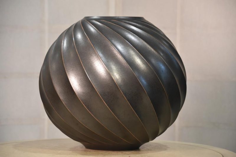 Japanese Silver Glaze Studio Pottery Vase - Image 11