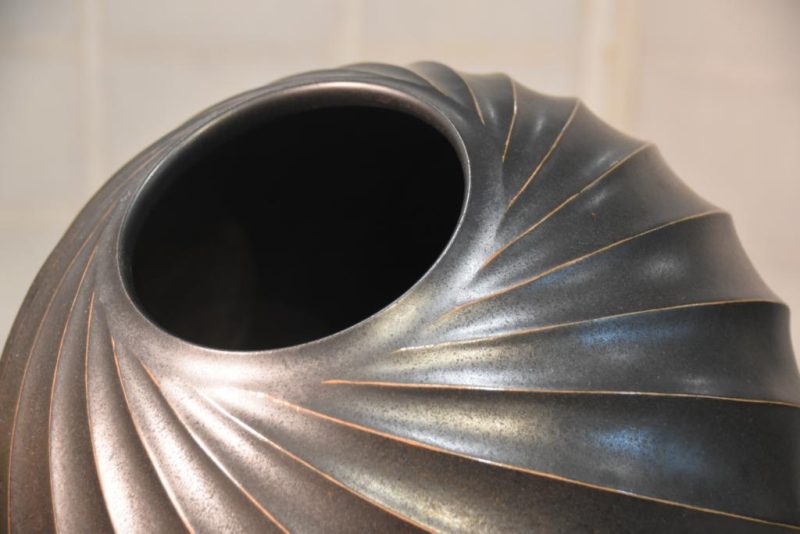 Japanese Silver Glaze Studio Pottery Vase - Image 7