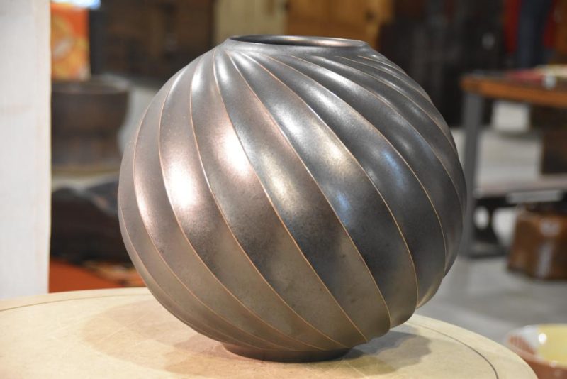 Japanese Silver Glaze Studio Pottery Vase - Image 3