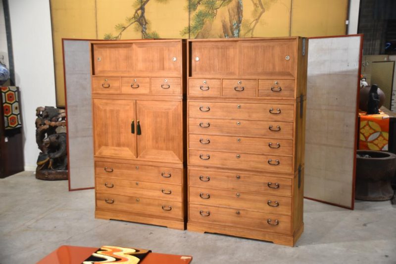 Side by Side Pair of Vintage Wedding Chests Width:1920mm