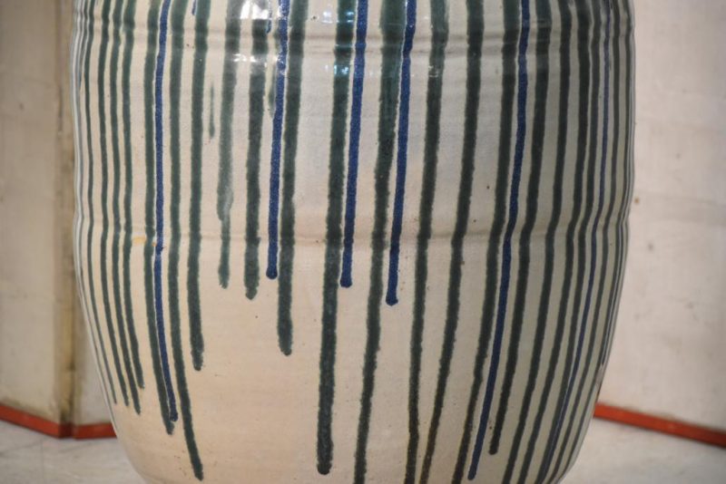 Shigaraki Green Drip Glazed Urn - Image 10