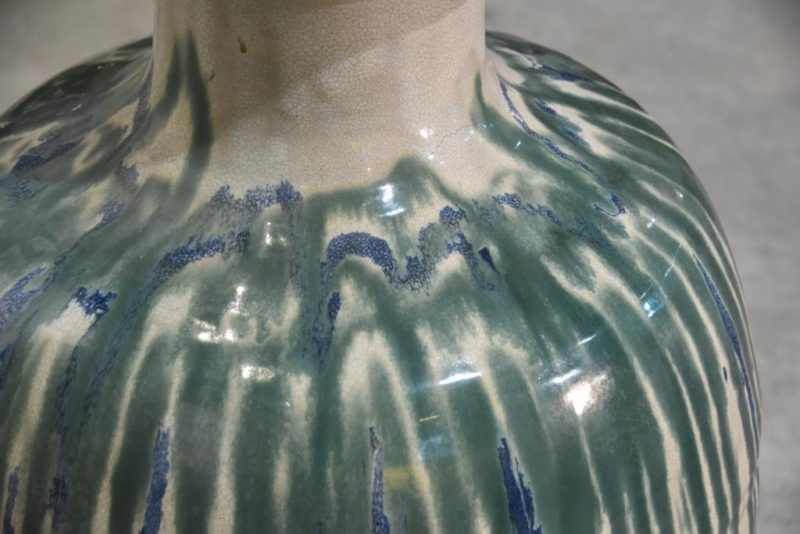Shigaraki Green Drip Glazed Urn - Image 5