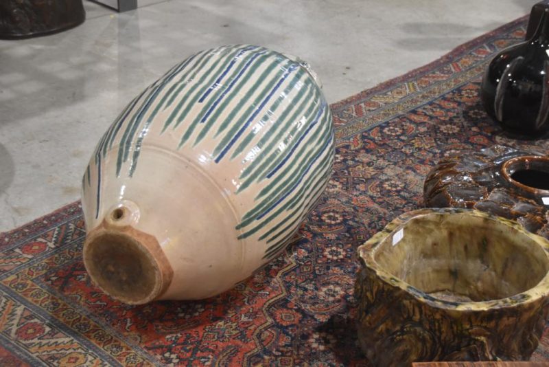 Shigaraki Green Drip Glazed Urn - Image 3