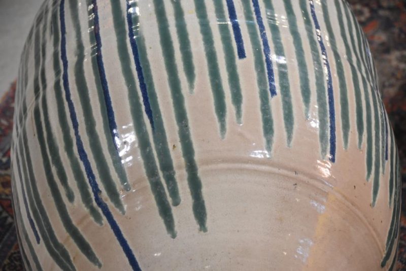 Shigaraki Green Drip Glazed Urn - Image 11