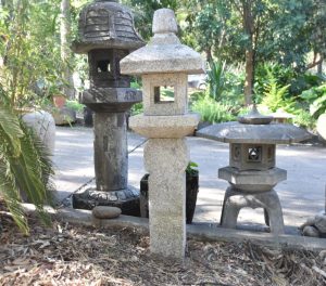 Vintage Oribe Garden Lantern from Kyoto Japan Height:1160 mm