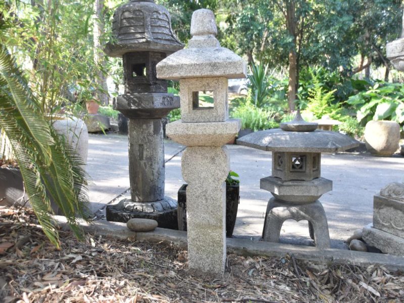 Vintage Oribe Garden Lantern from Kyoto Japan Height:1160 mm