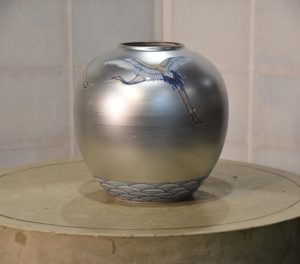 Japanese Silver Glaze Vase