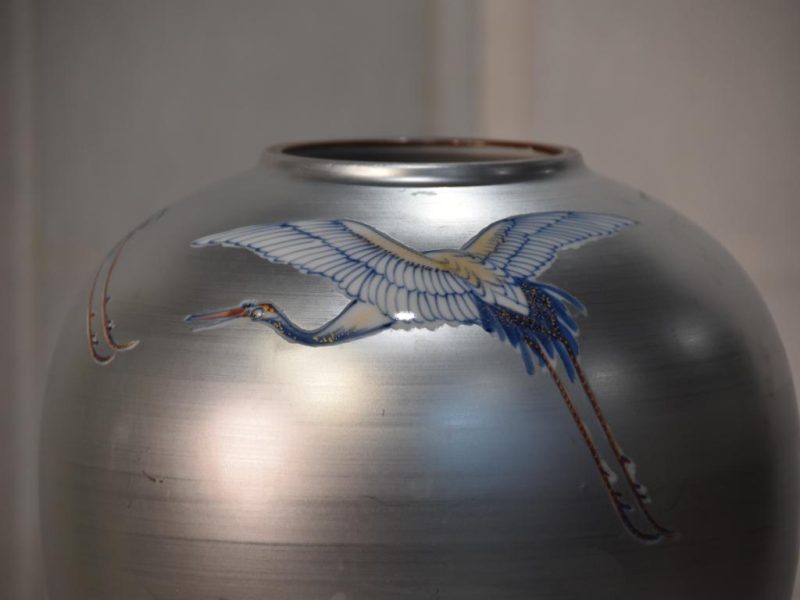 Japanese Silver Glaze Vase - Image 2