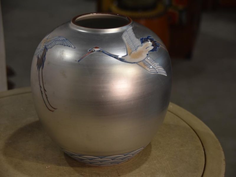 Japanese Silver Glaze Vase - Image 6
