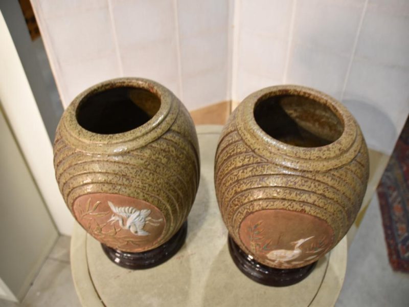 Pair of Pottery Hibachi - Image 5