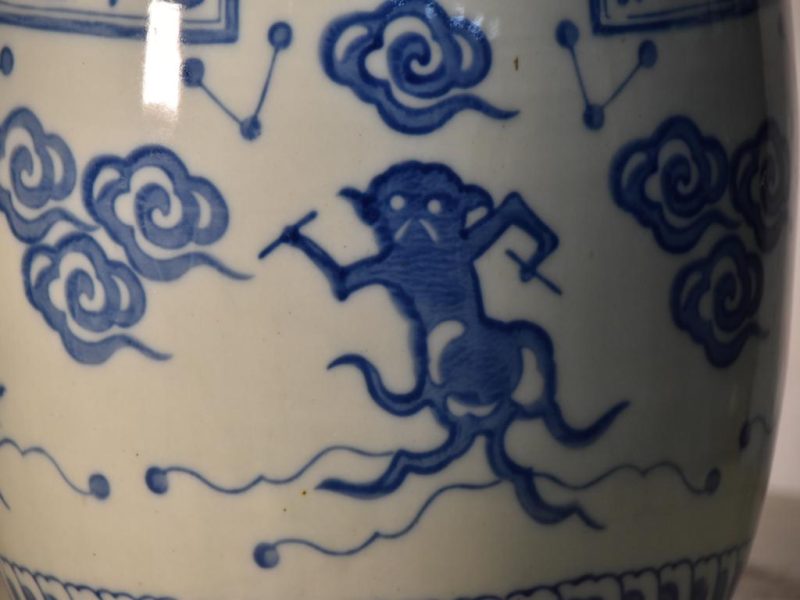 Blue and White Porcelain Hibachi - Image 2